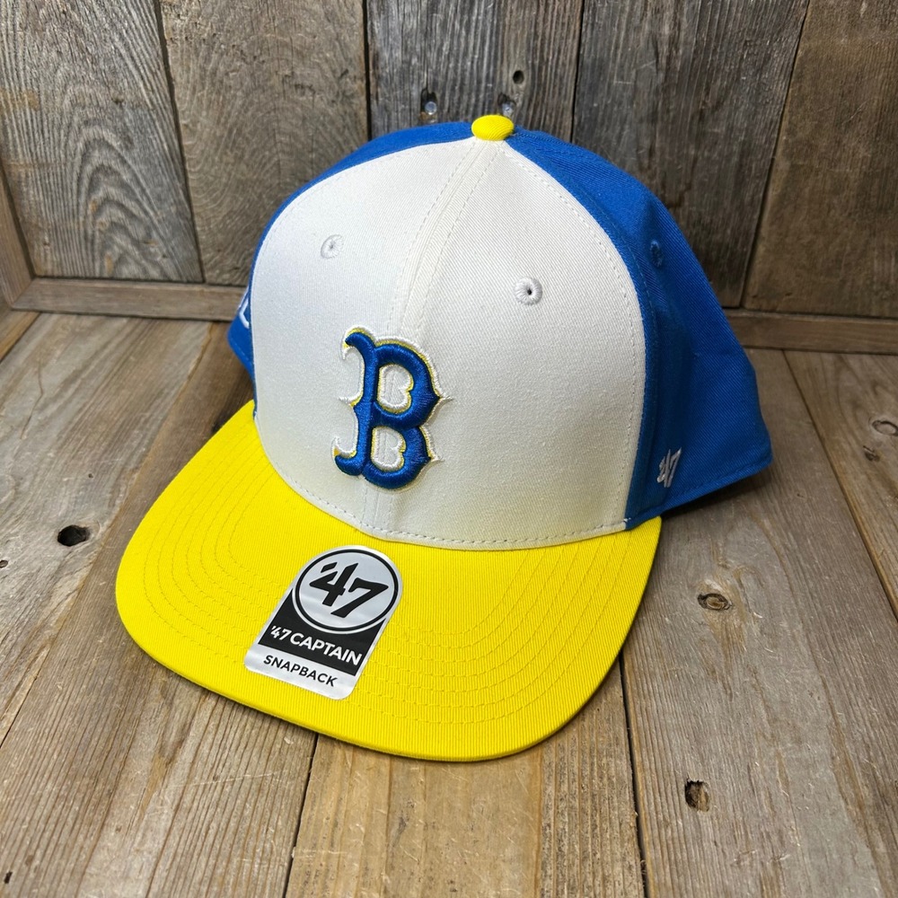 '47 Brand Boston Red Sox JetBlue Captain Snapback Hat Blue White Yellow OSFA New